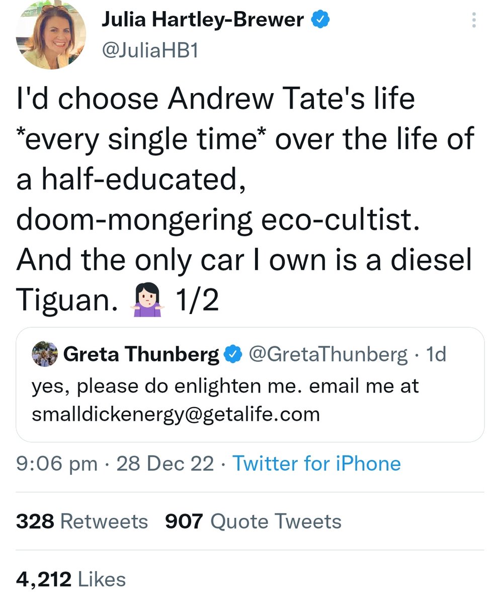 Julia Hartley-Brewer makes a lot of money hating Meghan👇🏾
She mocked Greta Thunberg this week, for defending herself.
UK media really has a problems with ethics. UK journalists acts like their diploma is a license to bully.