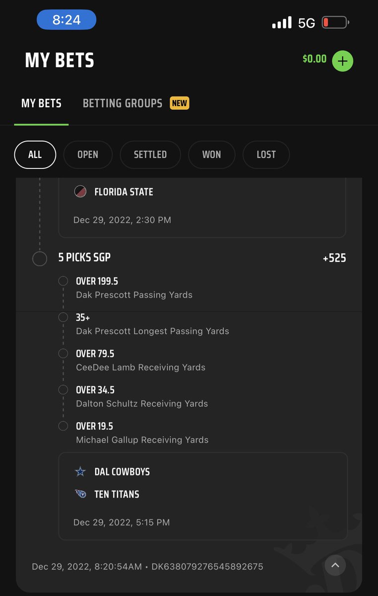 katzndogs's tweet photo. If @_CeeDeeThree goes just 1 yard further on his 34 yard catch, this would have cashed big 😢 #ouch #badbeats @notthefakeSVP https://t.co/iQmKpGiEBu