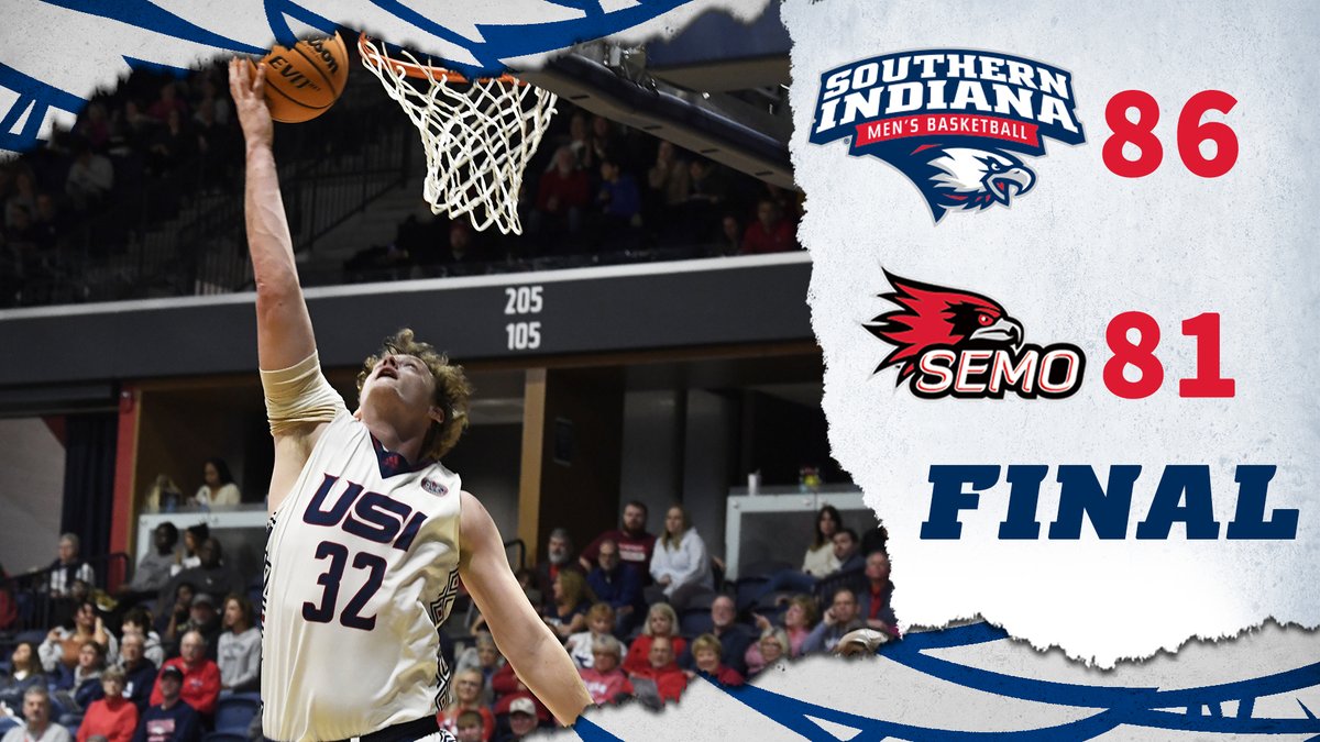 USIAthletics's tweet photo. .@USI_Basketball Final: Eagles hold on for the 5-pt. win, 86-81, and 6-0 at home. Jacob Polakovich leads the Eagles with 27 pts., 26 reb. in 38 minutes. #GoUSIEagles #OVCit https://t.co/lR5WJsMEFk