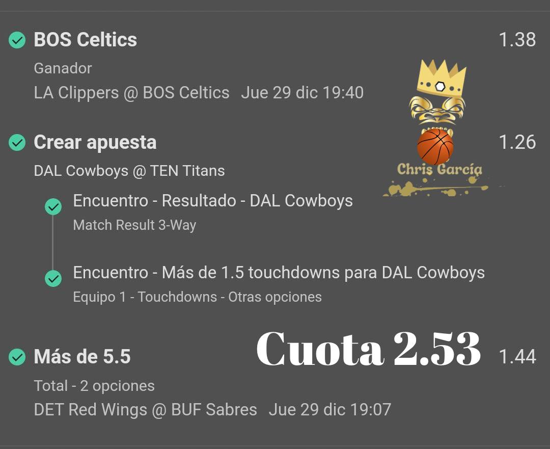 ChrisParlays25's tweet image. Ahora sí vamos a dormir muuuuyy rico 🎁🏆🤑🚀💵🔥👑😎💲🏈🏀🏒✅
1% probabilidad 🤑
99% Fe 🙏🏻
Insistir
Persistir
Resistir
Pero sobre todo nunca desistir 😎🏈🏀🏒✅🤑
Felicidades a los que le dieron en la madre al casino hoy. ✅
@juanardila87
