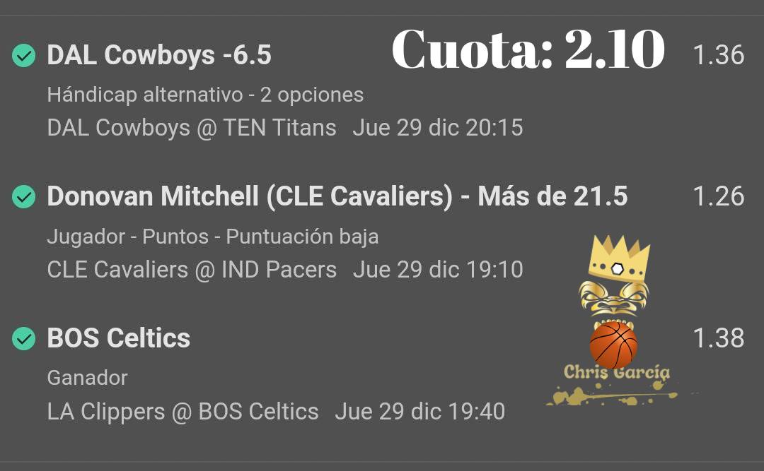 ChrisParlays25's tweet image. Ahora sí vamos a dormir muuuuyy rico 🎁🏆🤑🚀💵🔥👑😎💲🏈🏀🏒✅
1% probabilidad 🤑
99% Fe 🙏🏻
Insistir
Persistir
Resistir
Pero sobre todo nunca desistir 😎🏈🏀🏒✅🤑
Felicidades a los que le dieron en la madre al casino hoy. ✅
@juanardila87