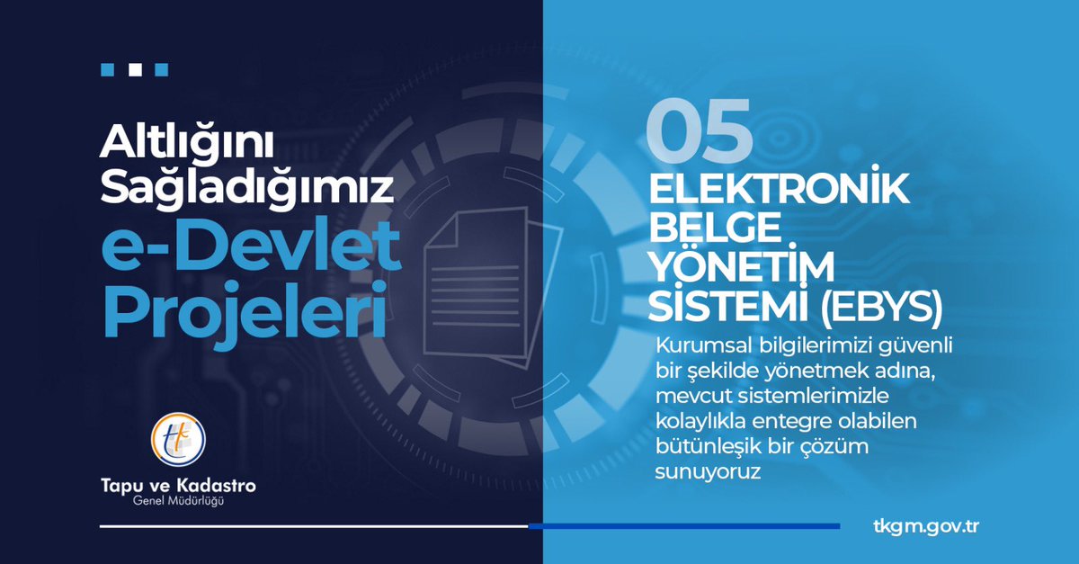 tkgmgovtr's tweet photo. #tkgm #tapuvekadastro #tapu #elektronikbilgisistemi #ebys #kurumsal #edevlet #edevletprojesi https://t.co/fuxM2wpKWX https://t.co/xryL0xZElm