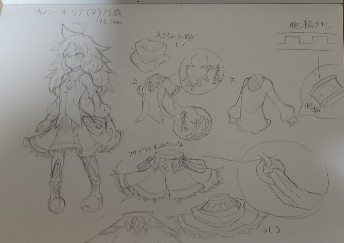 実家で発掘したカノンちゃんの設定画 