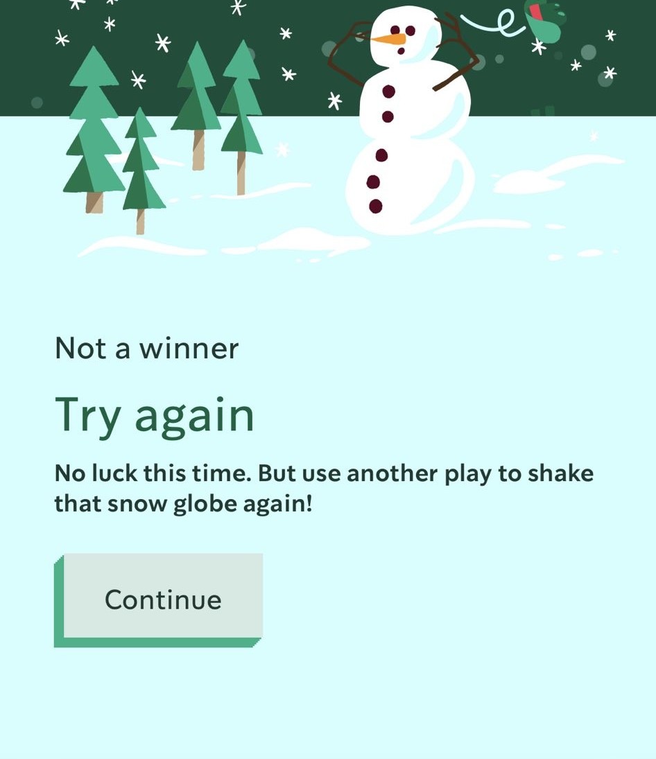 Prpleink88's tweet photo. Starbucks for life is working again just to tell me to 'Try again https://t.co/rWMEAfSdcC