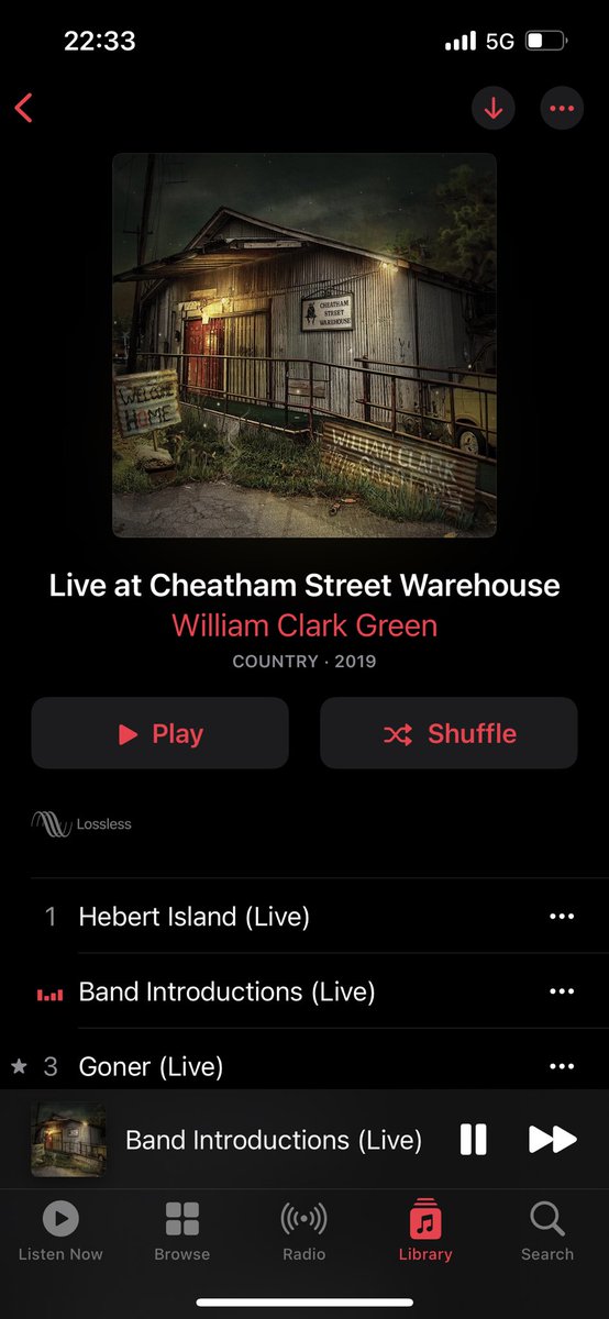 If you’re one who enjoys singer/songwriters as much as I do, or just a <a href="/WilliamCGreen/">William Clark Green</a> fan, this has been my favorite live album since it came out! Worth the listen for sure (the whole show is on YouTube as well)