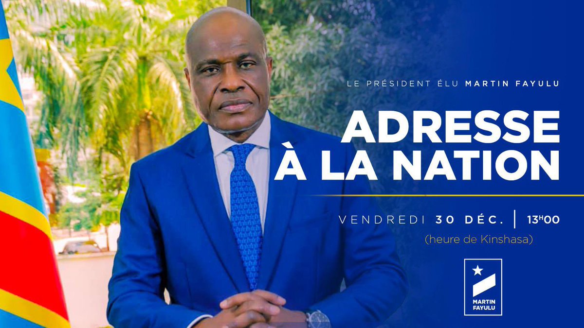 wembi_steve's tweet photo. #RDC: @MartinFayulu, s’adresse à la Nation ce vendredi 30 Décembre 2022 à 13h00 (heure de Kinshasa). https://t.co/hxrHzKbZSC