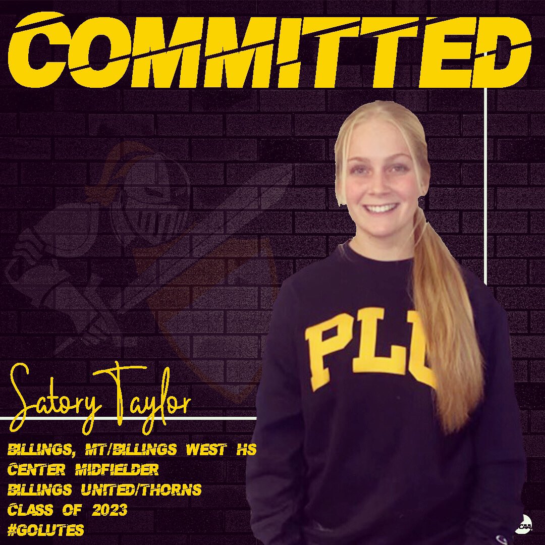 PLU_WSoc's tweet image. Our first recruit from the 4️⃣0️⃣6️⃣!

A big huge Lute attaway to Satory Taylor, a CMF with a high soccer IQ and tactical savvy. She plays at @SoccerBWHSgirls for HS, and @billingsunited for club soccer!

Excited to have her on the bus 🚎!

Welcome Satory!

Go Lutes!
#returnready