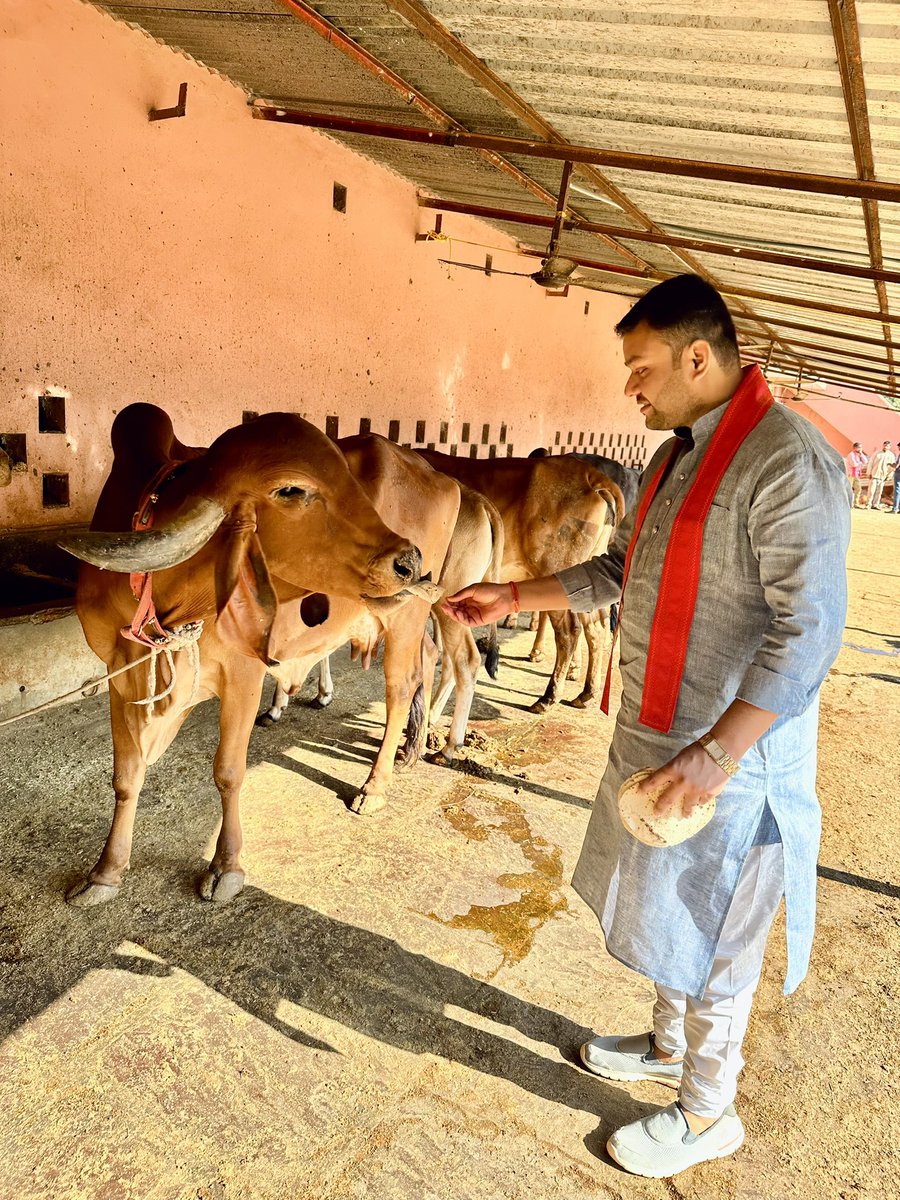 _RajatMishra's tweet photo. #गौअष्टमी के पावन दिन #त्रिशक्ति_गोशाला में परमपूज्य योगिराज श्री_शक्तिपु��्र_जी_महाराज के सानिध्य में गौसेवा और दर्शन का सौभाग्य प्राप्त हुआ।
#Shri_Shaktiputra_ji_maharaj
#bmks #SanatanaDharma https://t.co/nDA0EXLmrK