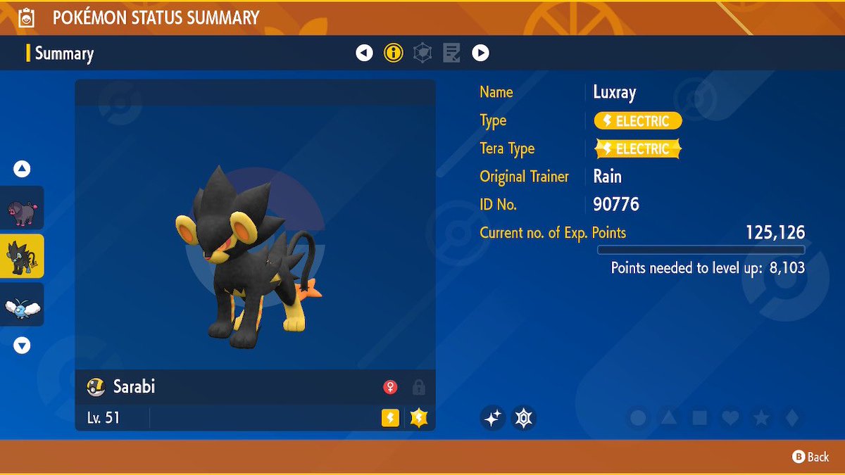 studpuffinn's tweet image. Pokémon SV is my first time shiny hunting! I’m super excited, I had my first successful hunt tonight with Swablu - the other three I found full odds while playing through the story 😋