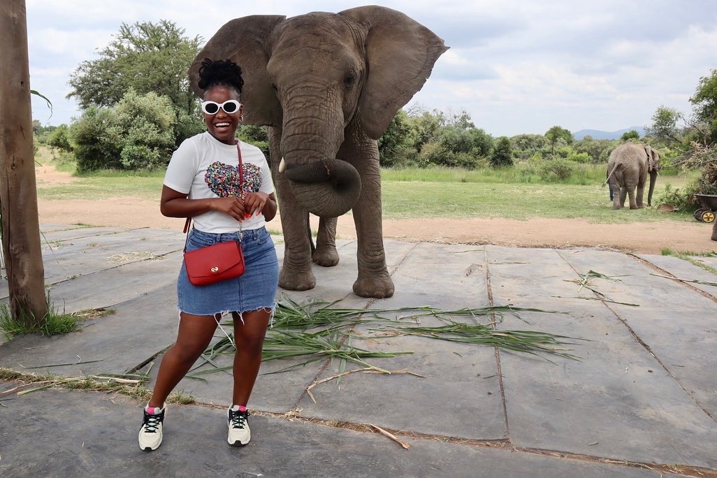 I got to spend the day noGatsheni 🥰🐘 Gentle giants, such beautiful creatures. If you didn’t know this about me, I am so proud of who I am and where I come from. I was in my element and at home here… I am uMaNdlovu, uGatsheni, uZingelwayo, uMpongo❤️🙏🏾