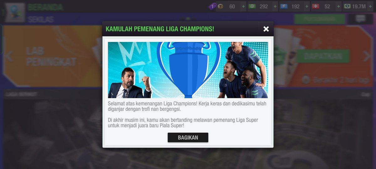 TigarodaFC's tweet photo. Tiga rodaFC meraih gelar juara UCL pada musim ini setelah menang atas Retix dengan skor 2-0. Dua gol kemenangan diborong oleh Sergio Quesada🏆 https://t.co/1fhvLCTydi