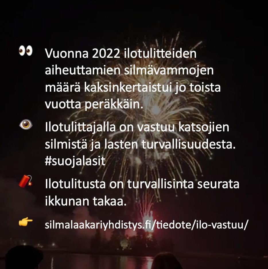 Häpeällistä, että mm. Lääkäriliiton esittämä kansalaisaloite ilotulitteiden rajoittamisesta ammattilaiskäyttöön tyssäsi eduskunnan talousvaliokuntaan. Kyseessä on terveys, ei talous. #rajaträiskeelle #Lääkäriliitto