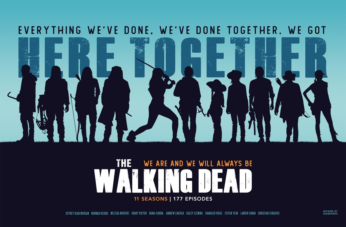 dmgstudioprods's tweet photo. Repost of my We Are The Walking Dead poster dedicated to the finale of the #TheWalkingDead featuring some of the most iconic characters on the show. 

#TWD #TWDFamily https://t.co/epBx93RbIS