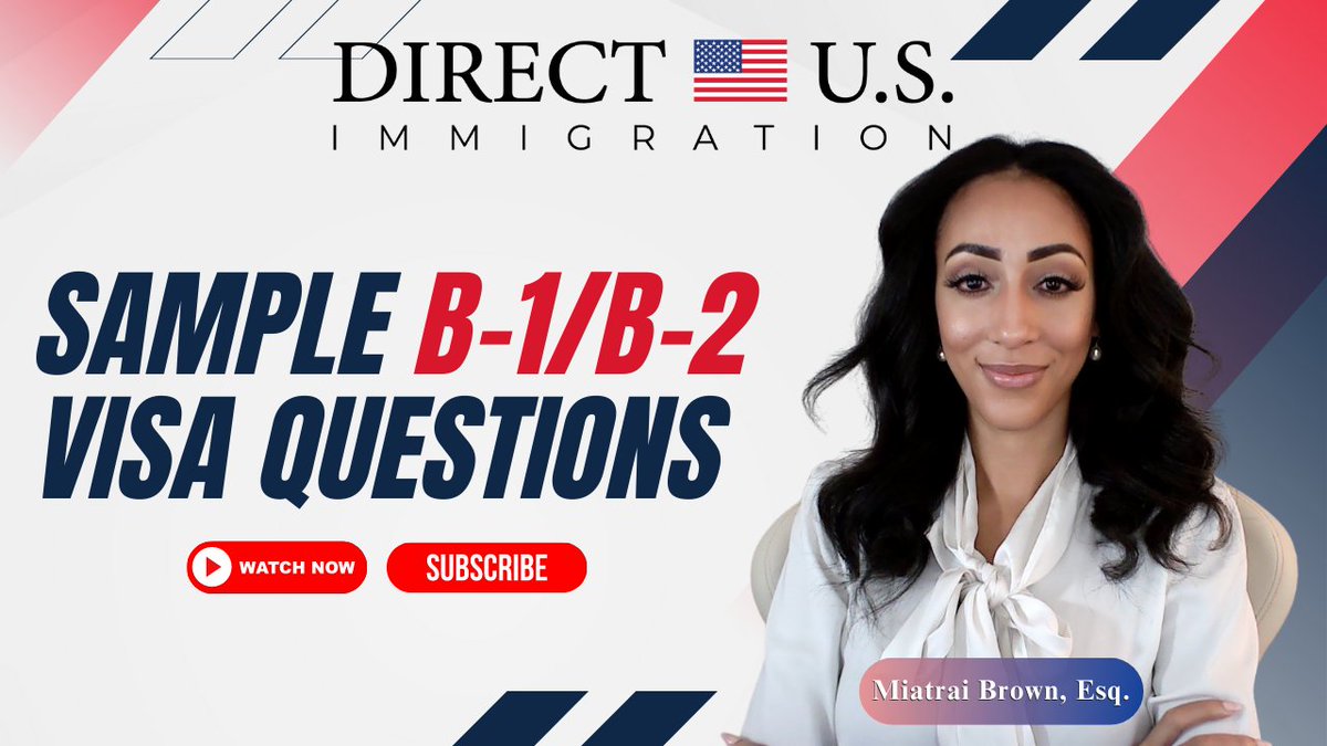 Sample B-1 / B-2 Visa Questions

Watch the full video here ⬇️
youtu.be/xuK1KIyJ9S8
.
.
.
#immigration #migration #globalmobility #immigrationlaw #immigrationlawyer #directusimmigration #miatraibrown #b1b2 #b1b2visa #usvisa #usvisas