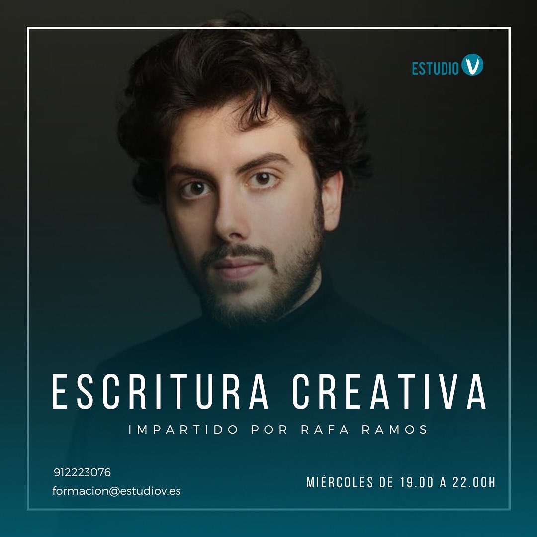 ¿Quieres empezar el año fomentando tu creatividad y aprendiendo a construir historias? SEMINARIO DE ESCRITURA CREATIVA los miércoles de 19.00 a 22.00h | de enero a junio | 70€/mes ❤️ +info: formacion@estudiov.es /912223076