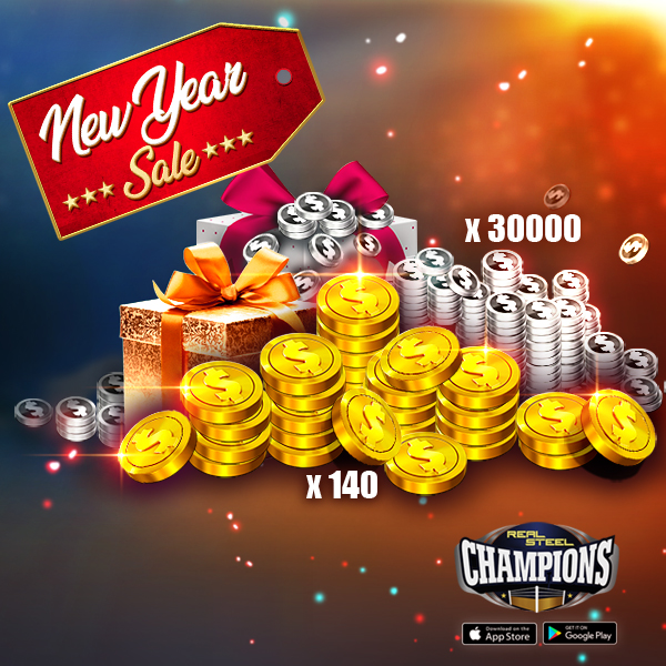 wrbgame's tweet photo. Get ready for the NEW YEAR FIESTA. Download Real Steel  Champions: https://t.co/ZlMquU27Om
#robotgames #mobilegames #androidgames #freegames #actiongames #fightinggames #iosgames #Holidayoffers #offers #sale #yearendsale #newyear #happynewyear https://t.co/1iH5Mhxfka