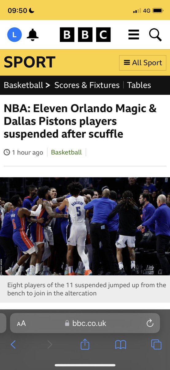 LittleChiefster's tweet image. Hey ⁦@BBCSport⁩ it’s Detroit Pistons not Dallas 🤣