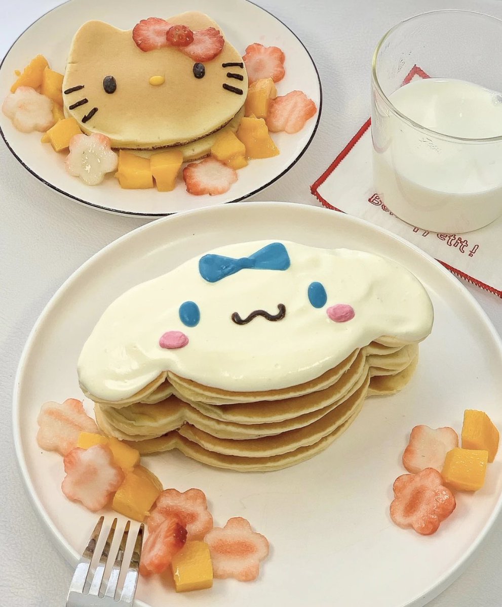 on Twitter "RT piinkimi_ cinnamoroll & hello kitty pancakes"