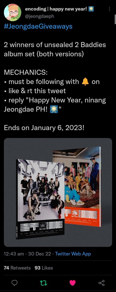 youngrimcart's tweet photo. @jeongdaeph Happy New Year, ninang Jeongdae PH! 🎆 https://t.co/k361VTuqN6