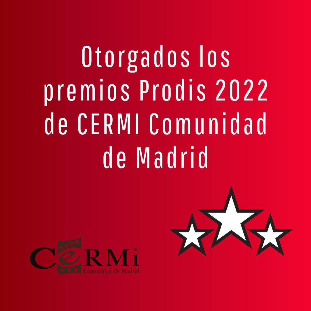 Otorgados los premios Prodis 2022 de CERMI Comunidad de Madrid.

💫<a href="/MadridDestino/">Madrid Destino</a>

💫<a href="/dxtadaptado/">dxtadaptado.com</a>
 
💫Mª Carmen Muela

cermimadrid.org/actualidad/oto…

#Discapacidad #Madrid