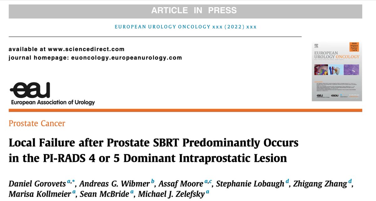 EurUrolOncol's tweet photo. Articles in Press: Local Failure after Prostate SBRT Predominantly Occurs in the PI-RADS 4 or 5 Dominant Intraprostatic Lesion 

https://t.co/HzF3K2ubJD 

@marisakollmeier @seanmmcbride 
 
#prostate #urology #MedTwitter https://t.co/07rYo58P7I