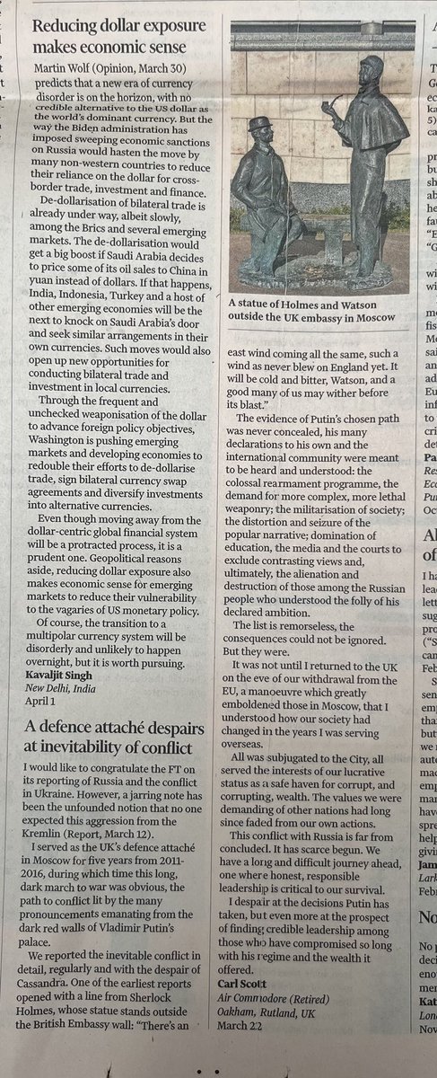 ⁦<a href="/FT/">Financial Times</a>⁩ letter from retired defence attaché. Early lesson for historians out there