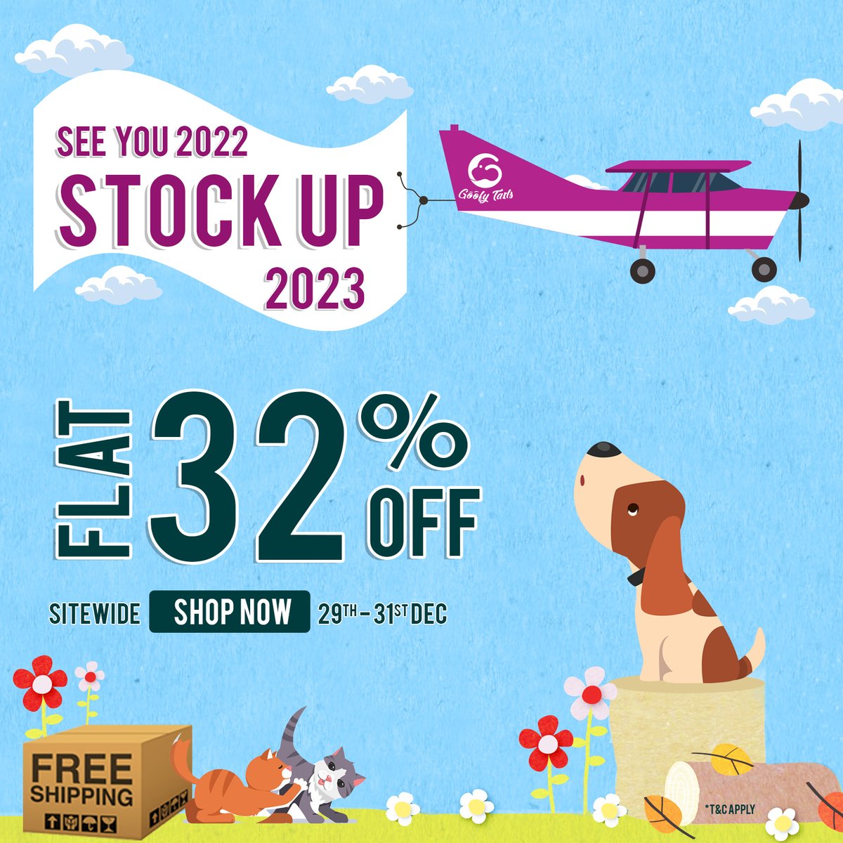 goofytails's tweet photo. Thank You, Yes Youu!👨‍👩‍👧‍👦for being a pawsome pet parent in 2022. To wrap 2022 in style and give the best start for your pet in 2023, #GoofyTails have come up with unbelievable offers for the last 3 days 🐶😻

🎁
No clunky coupon codes 🌈
Just Browse https://t.co/yYQgtWVhEI 
#NYE2023 https://t.co/UrHP4MTkon