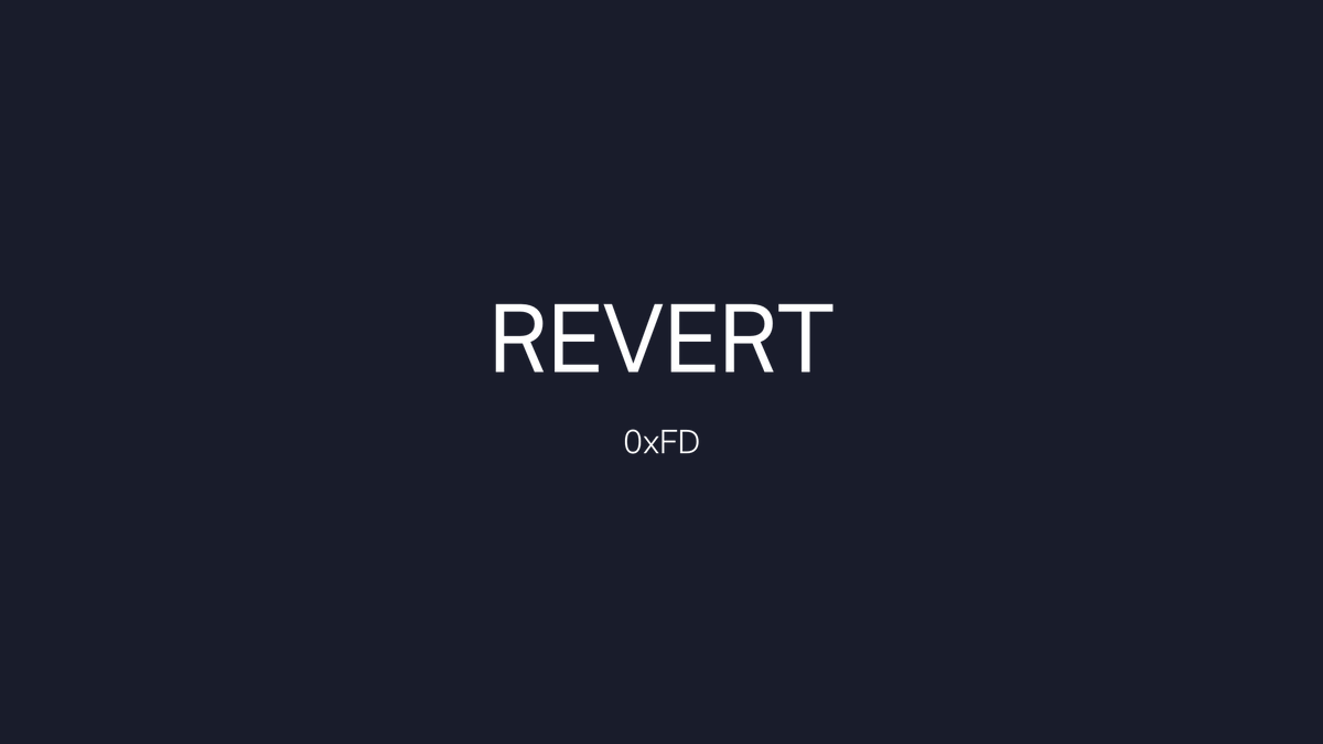 Let's talk about "REVERT," a savior opcode introduced in EIP-140 and became a part of <a href="/solidity_lang/">Solidity</a> in 0.4.10.

A 🧵 that will REVERT!
