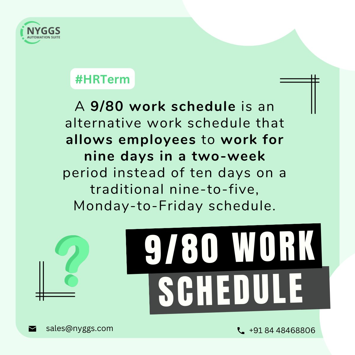 NYGGS3's tweet photo. What Is a 9/80 Work Schedule?
#HRTerm #HRGlossary #work #humanresources https://t.co/YpNOheffQ2