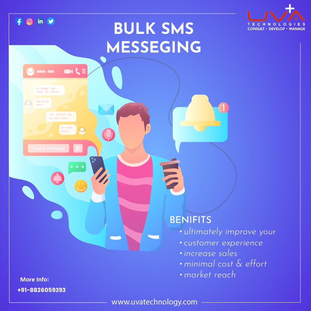 Uvatechnologies's tweet photo. Bulk SMS messaging not only benefits your business in communicating with your existing customers, but also helps you to expand your customer reach, expand your market reach, increase sales
visit us: https://t.co/bSY7LqTIq3
#UVA #UVAtechnologies #SMS #BulkSMSApi #SMSApiIntegration https://t.co/TWBcWHV3NS