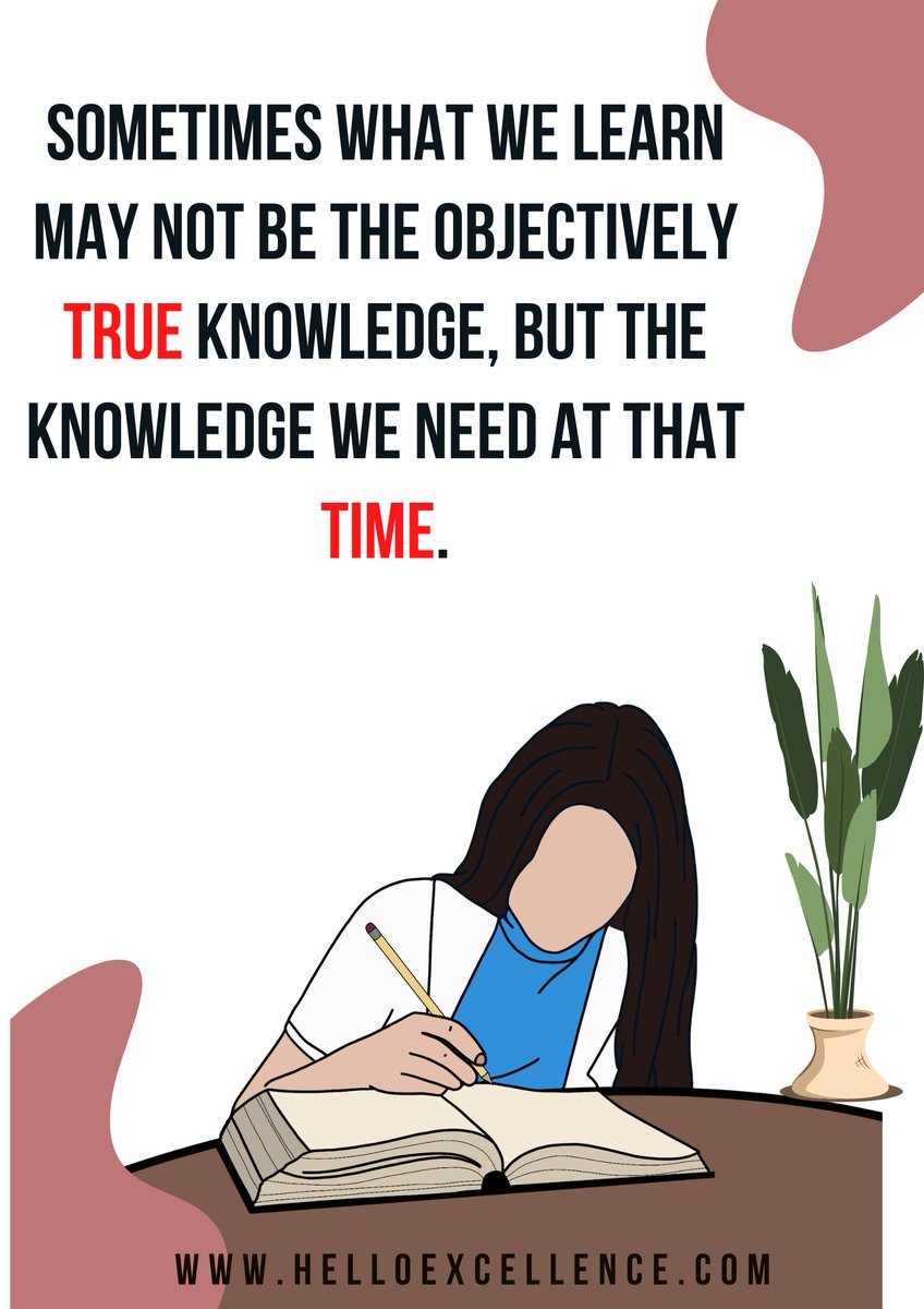 ExcellenceHello's tweet image. Sometimes what we learn may not be the objectively true knowledge, but the knowledge we need at that time.

#helloexcellence #psychology #employeeproductivity #employeewellness #learninganddevelopment #humanresources #leadership #mentalhealth