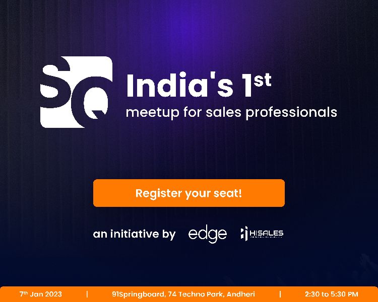 edgecrm's tweet photo. edge CRM is ending the year with a bang. Here's presenting "The Sales Quest", a unique #salesmeetup built in collaboration with Hisales Consulting Pvt Ltd for every salesperson. For now, we can only tell that the quest will happen on 7th Jan, 2:30 to 5:30 PM. (1/2) https://t.co/NDA34SuJRJ