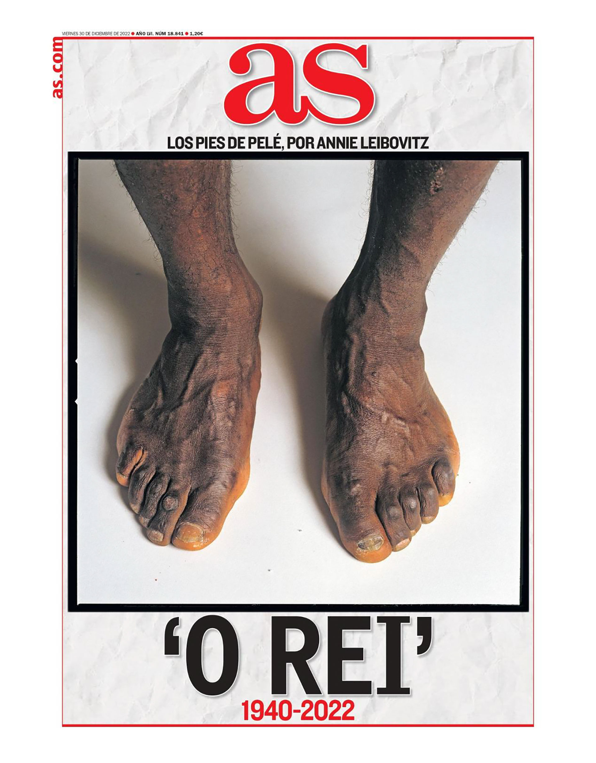 Zgur_ on X: Les pieds de #Pele, par Annie Leibovitz, en couverture du  journal sportif footballistique espagnol @diarioas Merci @a_bellanger  @franceinter 👍  / X