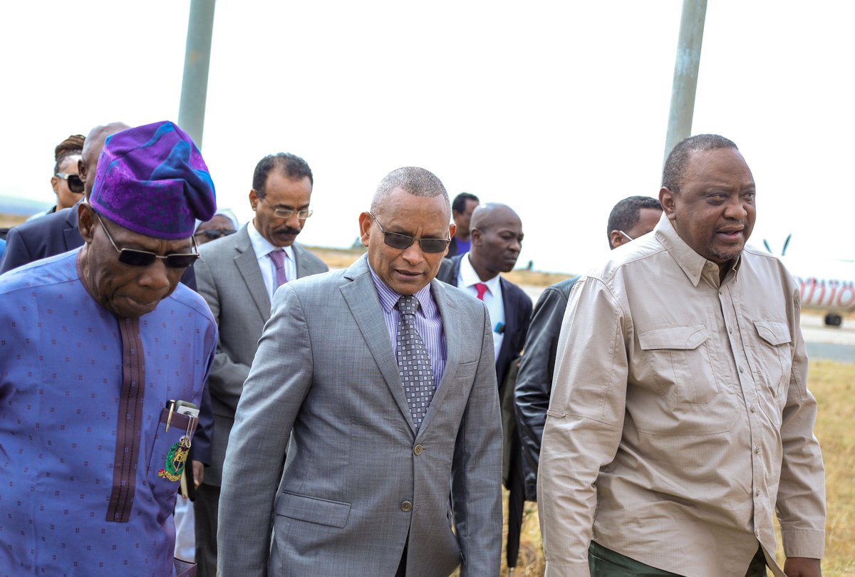 4thPresidentKE's tweet image. Former President of the Republic of Kenya H.E Uhuru Kenyatta together with the African Union High-Level panel led by former President of the Federal Republic of Nigeria and High Representative for the Horn of Africa H.E Olusegun Obasanjo yesterday officially launched the joint...