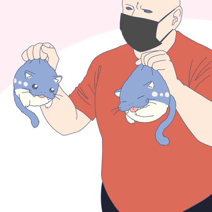 そうじを邪魔する猫ちゃんは、おじさんが回収しときました。 