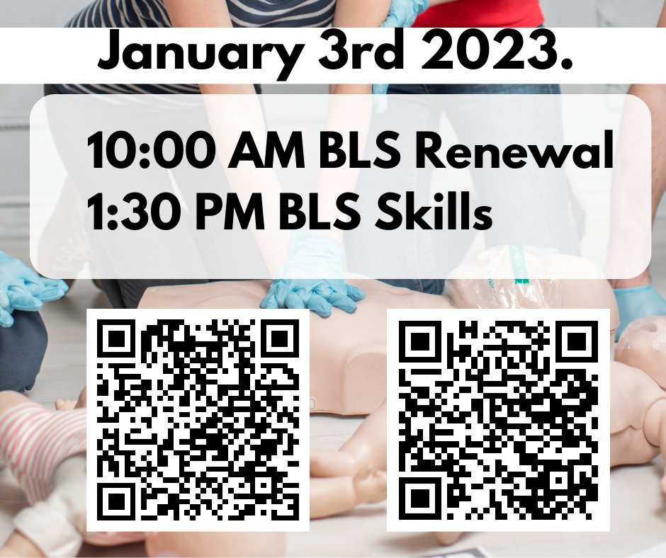 ahaclasses's tweet photo. Tuesday, January 3rd is our next available class that still has seats!
๐ https://t.co/STy6KpfxPc
#LPN #denver #ahainstructor #co #Colorado #AHA #RN #healthcareworkers #americanheartassociation #Coloradosprings #Denver https://t.co/uBCIFLC2ct