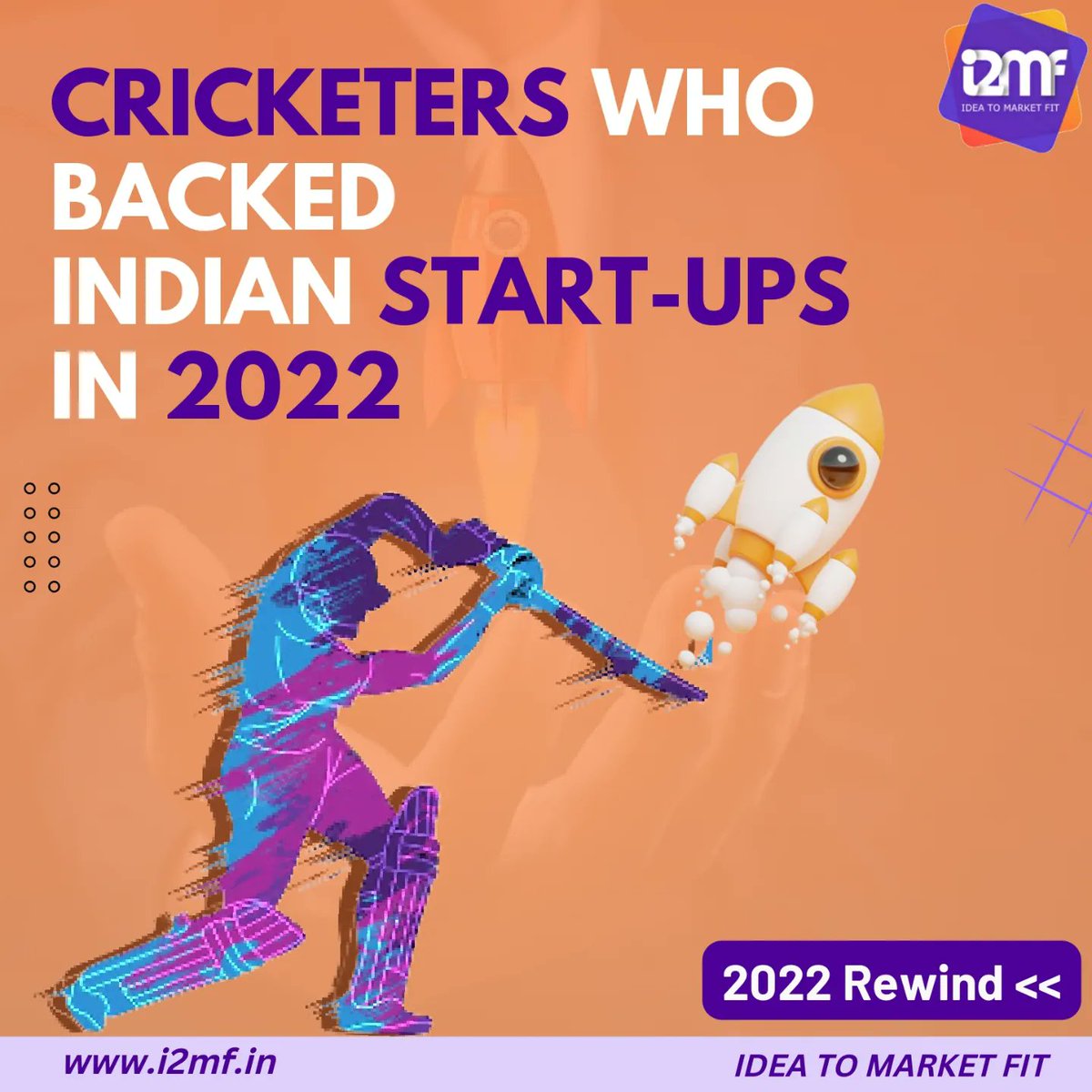 I2MF_'s tweet photo. Cricketing superstars backing Indian Start-ups in 2022. 🏏 🦄

#startupfunding #funding #startupindia #Indianstartup #infographic https://t.co/gintSHTlDt