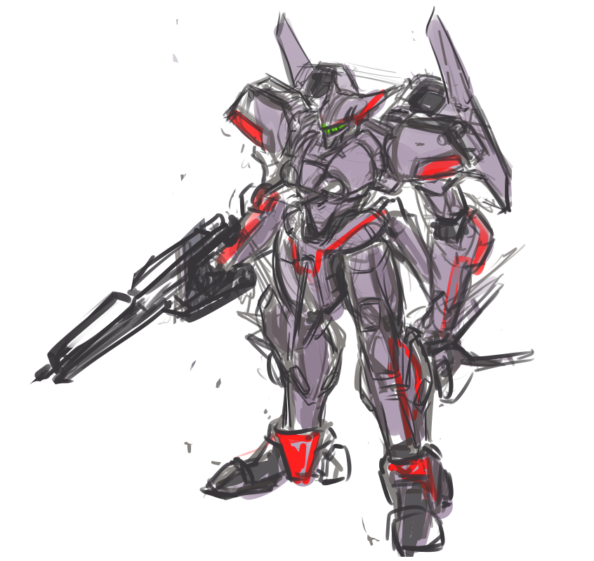 mecha robot no humans weapon sketch solo gun  illustration images