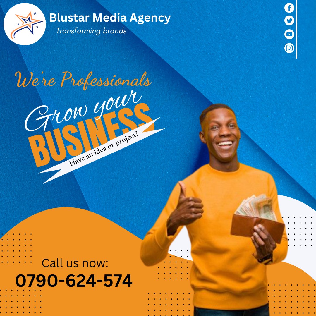 Blustar_Media's tweet photo. Is your business struggling to grow? We can help. Talk to us now: 0790624574 https://t.co/VZxst27PjU