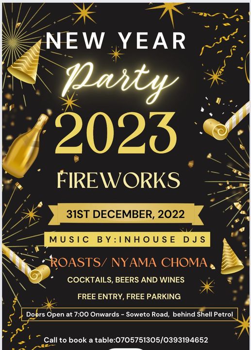 FigtreeRstrant's tweet photo. Special New Year Party with @FigtreeRstrant. Come and enjoy Roasts/Nyama Choma, Cocktails, Beers &amp; Wines
#FreeParking, #FreeEntrance https://t.co/FAlMHGdNZr