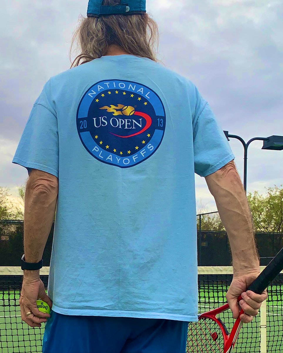 KJtheTennisPro's tweet photo. 🎾 Vintage tennis t-shirt from bottom of my closet ‼️ Retweet if ya remember US Open National Playoffs? I was chair umpire at this event for several years🎾 #KJtheTennisPro #ShoutOut #USOpen #USOpenTennis #USOpenNationalPlayoffs #TennisProLife #Scottsdale #ScottsdaleTennis 🌟 https://t.co/jbLPqb5Ilv