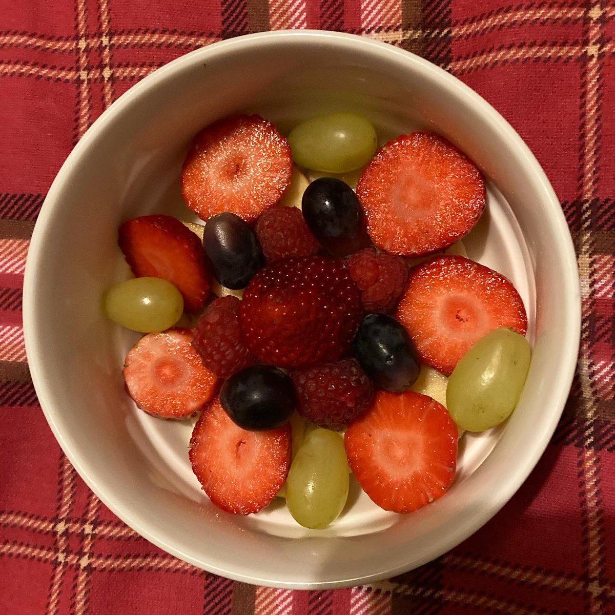 Jan_Lentzos's tweet photo. I’ve been enjoying even more of Barry’s lovely fruit salads 😋 
🍎 🍌 🍇 🍏 🍓 🍎 🍌 🍇 🍏 🍓#FruitSalads #FreshFruit #Bananas #Apples #Grapes #BlackGrapes #RedGrapes #WhiteGrapes #Strawberries #Raspberries #Satsumas #WristFracture #OneHandedEating #FruitSalad #EatingWell #Fruits https://t.co/wgp3w4KAgp