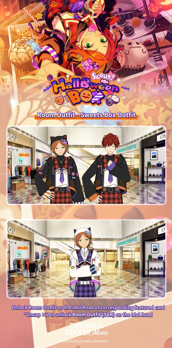 enstarsmusic_EN's tweet photo. 📝Outfit Information

⭐️5 [Spicy Sweets] Hinata Aoi
MV Outfit attached: Sweets Box Outfit

For details, please check the images below!

#EnsembleStarsMusic https://t.co/AFVDHVgBIw