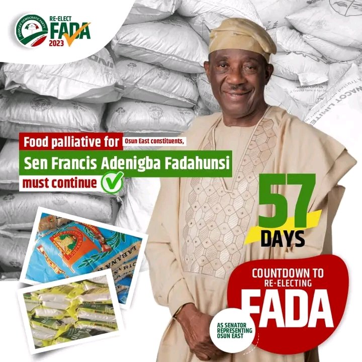 Observer_kay's tweet photo. #57DAYSTOGO:
PROMISED FULFILLED AND STILL WORKING....
Let The Gargantuan Food Pantry Initiative Continue in Osun East Senatorial District, Re-elect Sen Francis Adenigba Fadahunsi https://t.co/PbCN4oqA68