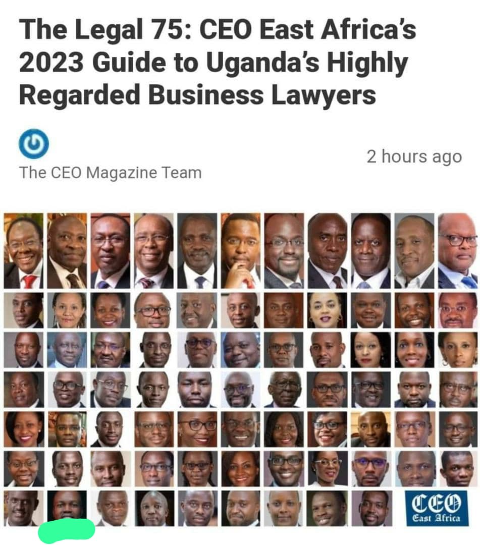 A very dedicated member of the Mengo Elite League Denis Yekoyasi Kakembo has been listed by the CEO magazine among the highly regarded business lawyers in Uganda.
Congs Denis Yekoyasi Kakembo