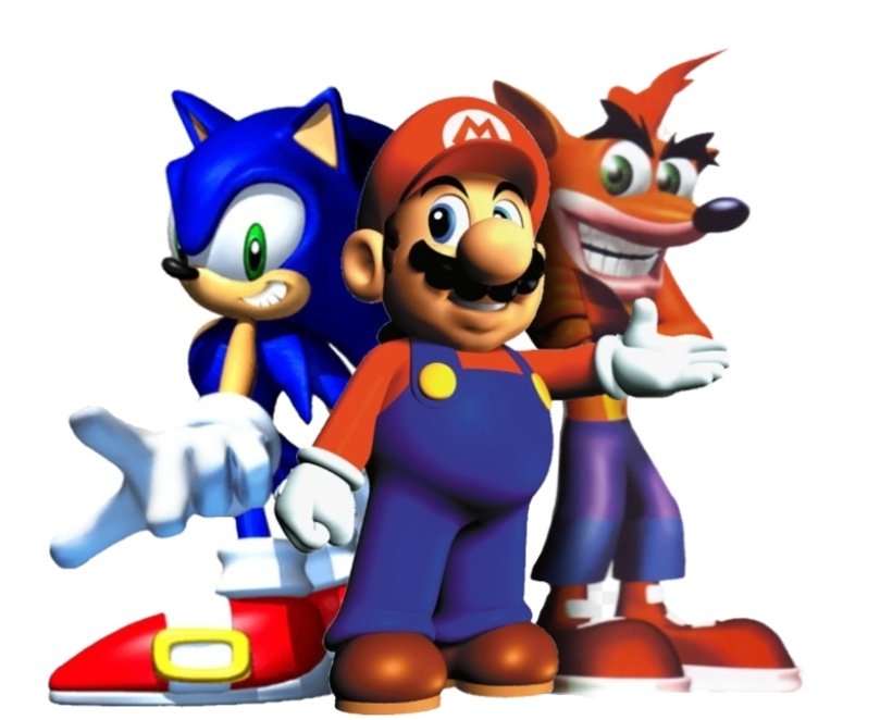 CrispyFrise's tweet photo. Im probably gonna get hate for this but i got bored so I put mario, sonic, and crash renders with eachother. https://t.co/MZneVILhai