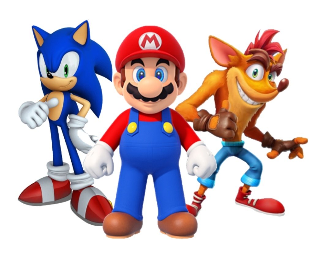 CrispyFrise's tweet photo. Im probably gonna get hate for this but i got bored so I put mario, sonic, and crash renders with eachother. https://t.co/MZneVILhai
