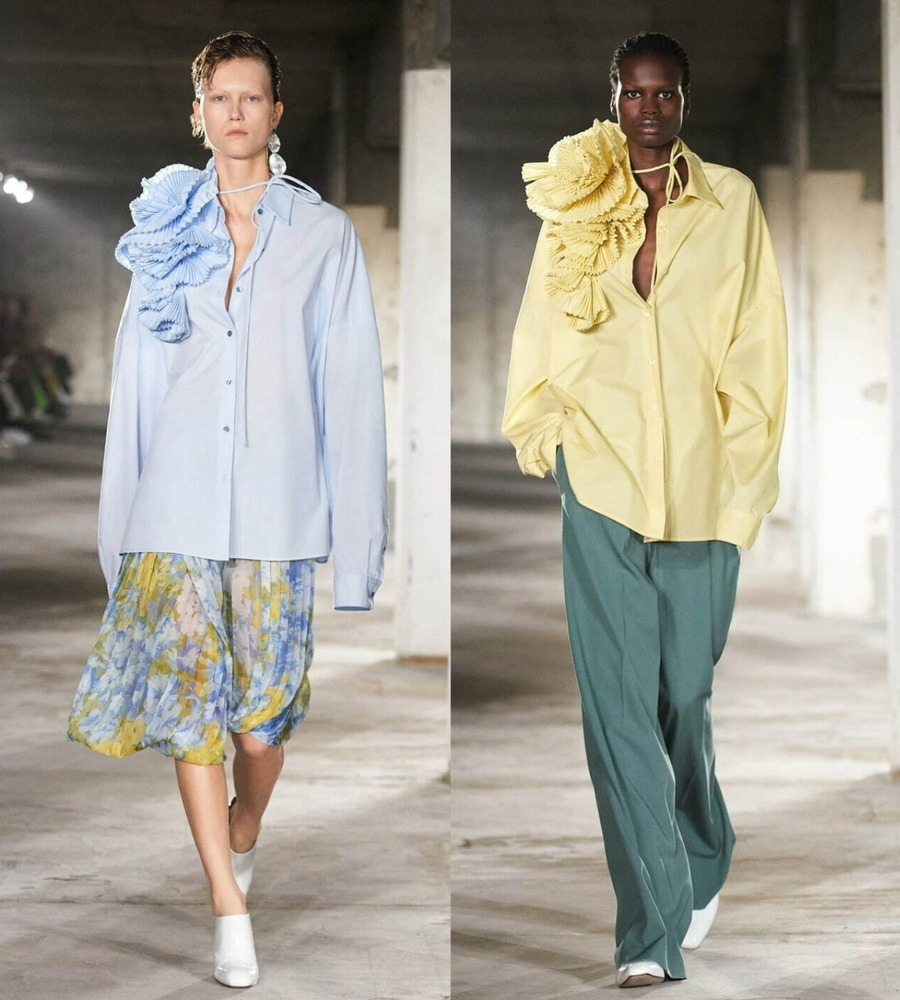 Fashion Press on Twitter: "ドリス ヴァン ノッテン 23年春夏の新作ウェア、“立体感”フリルシャツやフラワー柄