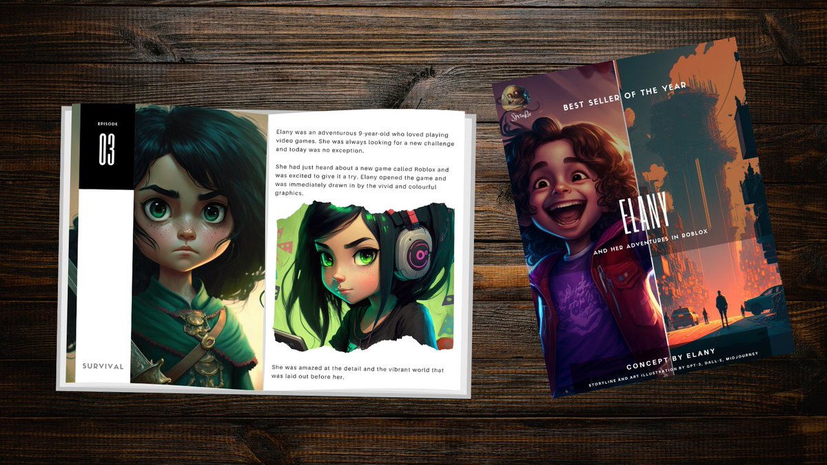 Recently Sprinkle completed a nice story for Elany who loves <a href="/Roblox/">Roblox</a>. The storylines and the illustrations are developed as per age of the child. 

Thanks <a href="/_StefyB/">Stefy B</a> for the order - we had loads of fun creating it. 

#AI #generativeart