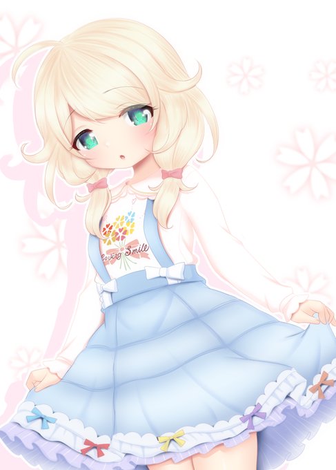 ドリーミーリボンサロペット試着中のこずえちゃん「ふわぁ…?」
#遊佐こずえ 